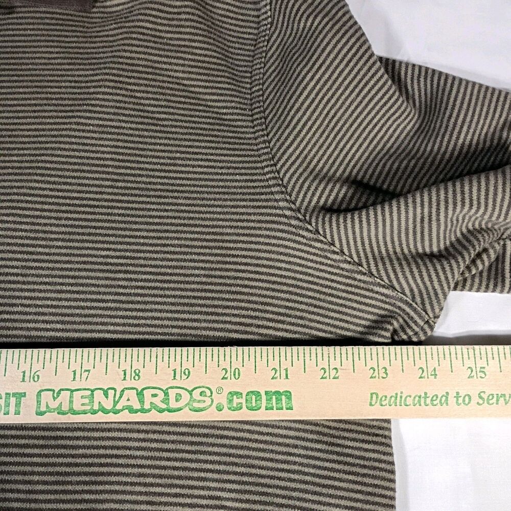 Eddie Bauer Striped Heavyweight 100% Cotton Polo Shirt Men's L Tall Brown SOFT - Picture 6 of 8